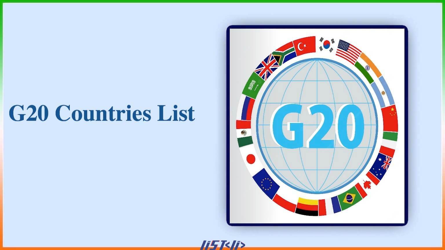 G20 Countries List (Ranking and President ) 2023
