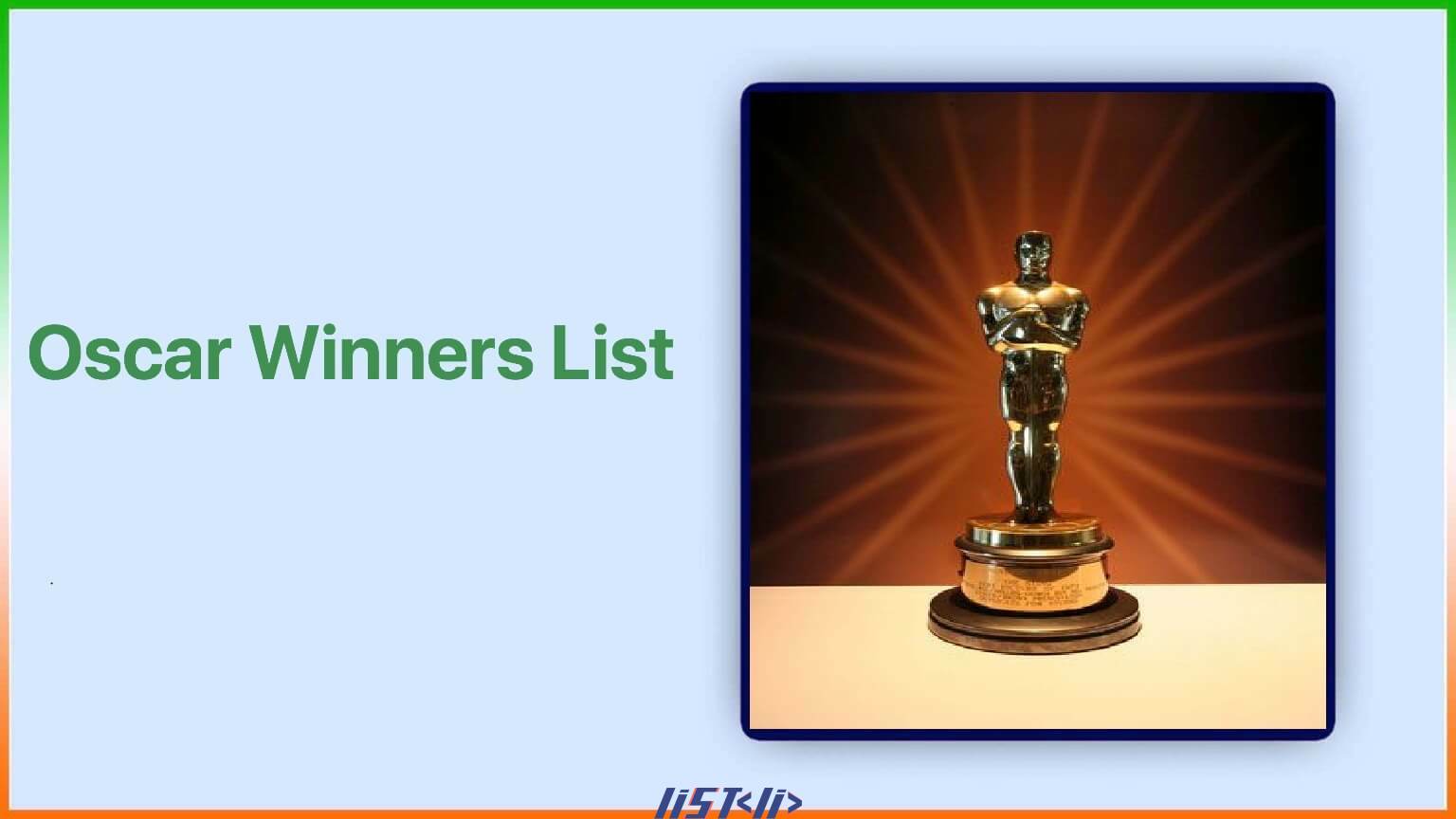 Oscar Award Winners List Listli