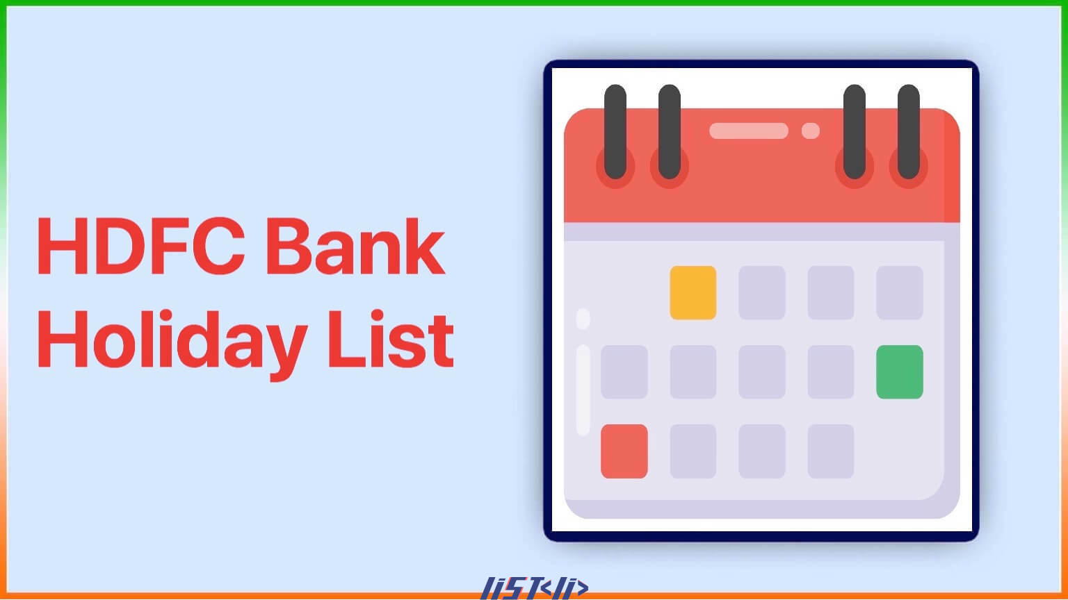 HDFC Bank Holiday List 2023 State Wise