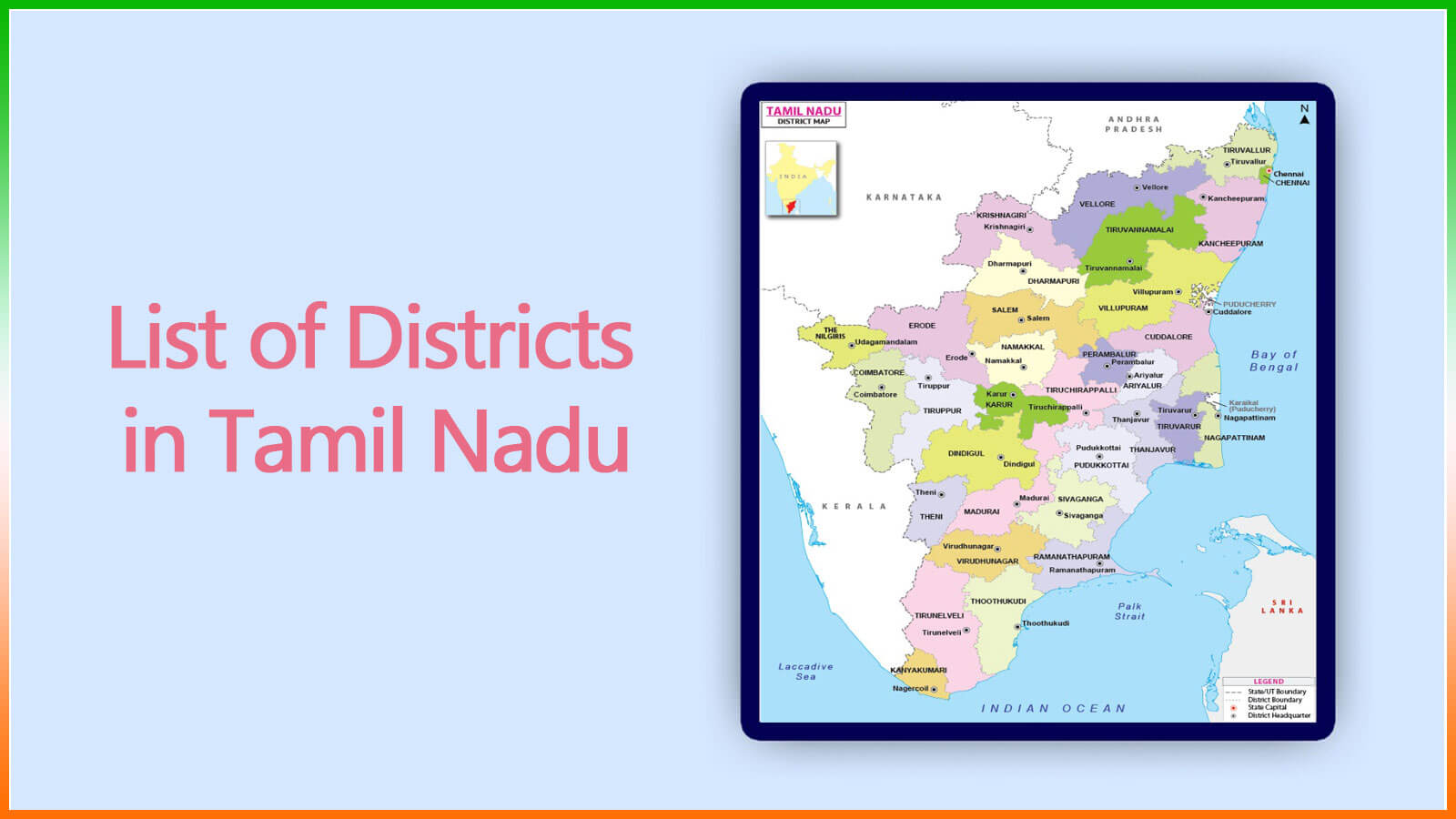 Tamil Nadu Districts Names List
