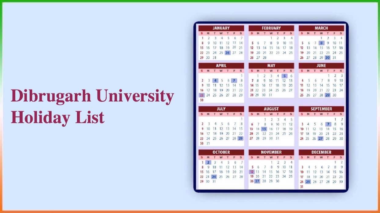 Dibrugarh University Holiday List