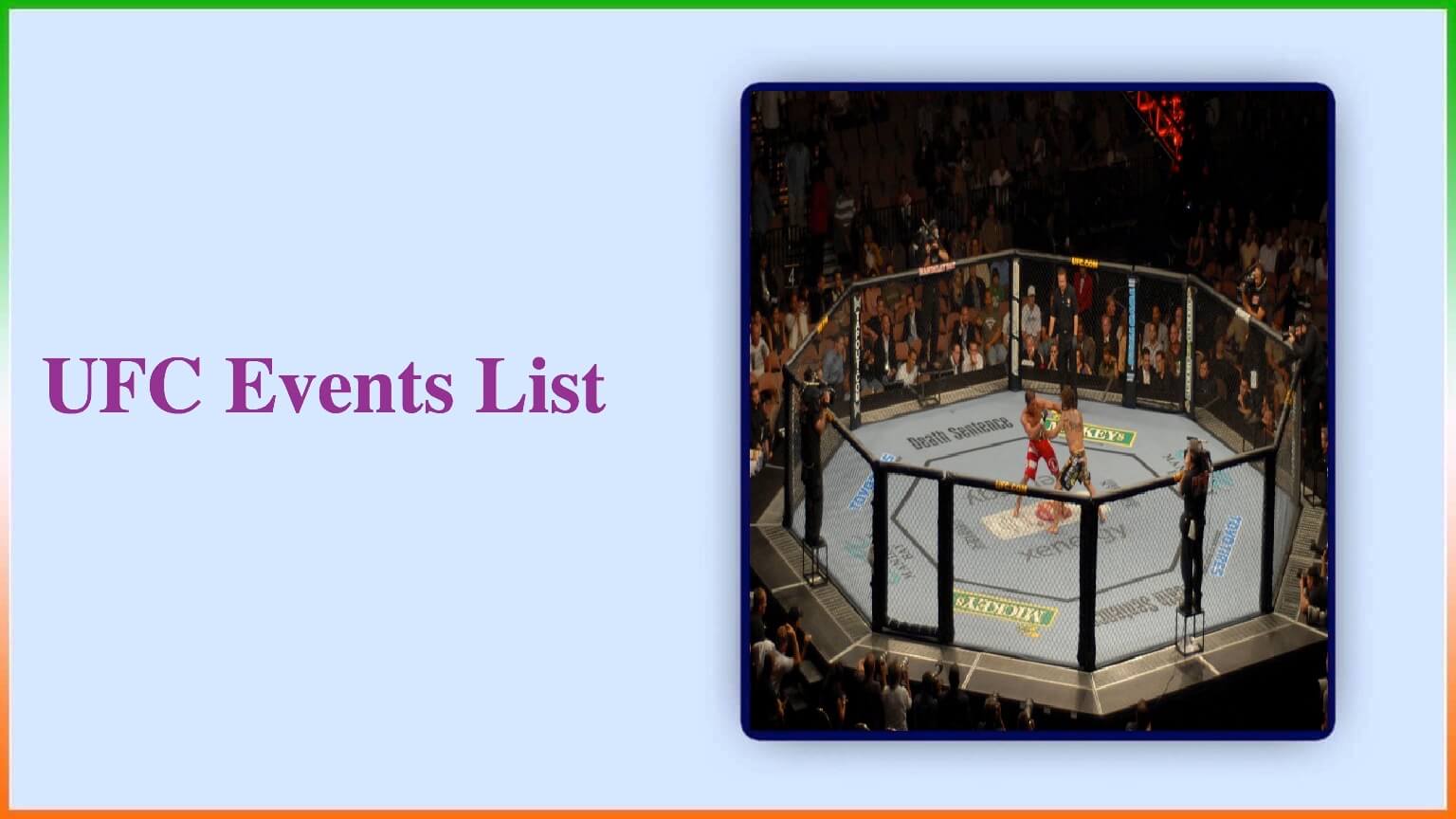 List Of Ufc Events