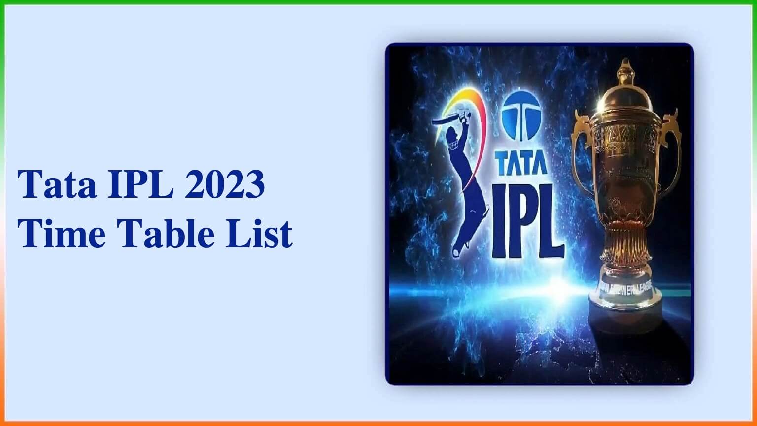Tata Ipl 2023 Time Table List