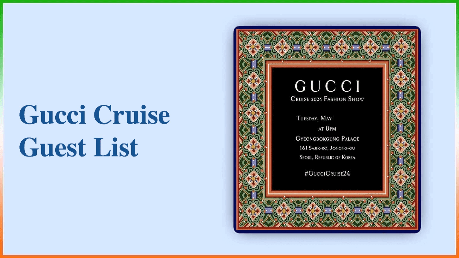 Libra on X: LEESEO at Gucci Cruise 2024 tomorrow 16th May at 7.45 PM KST   / X