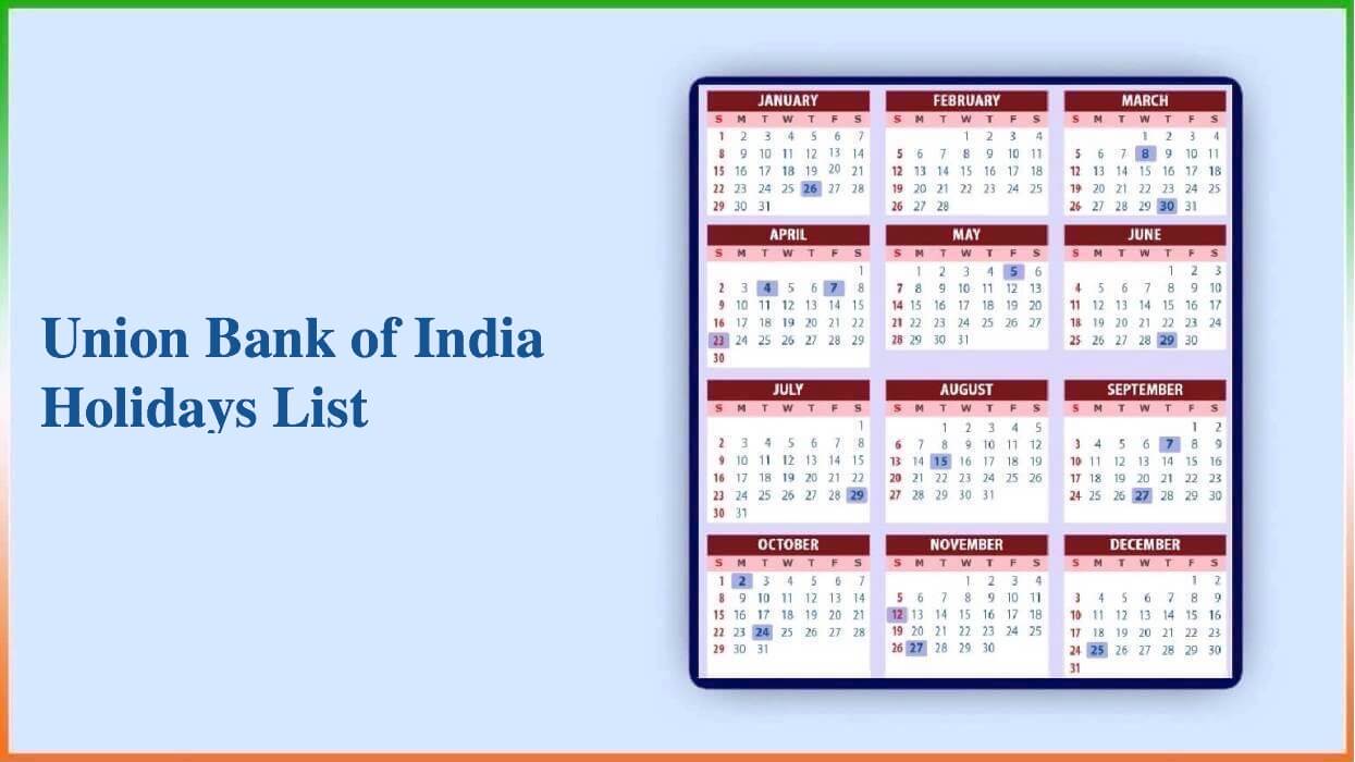 Union Bank Of India Holidays List