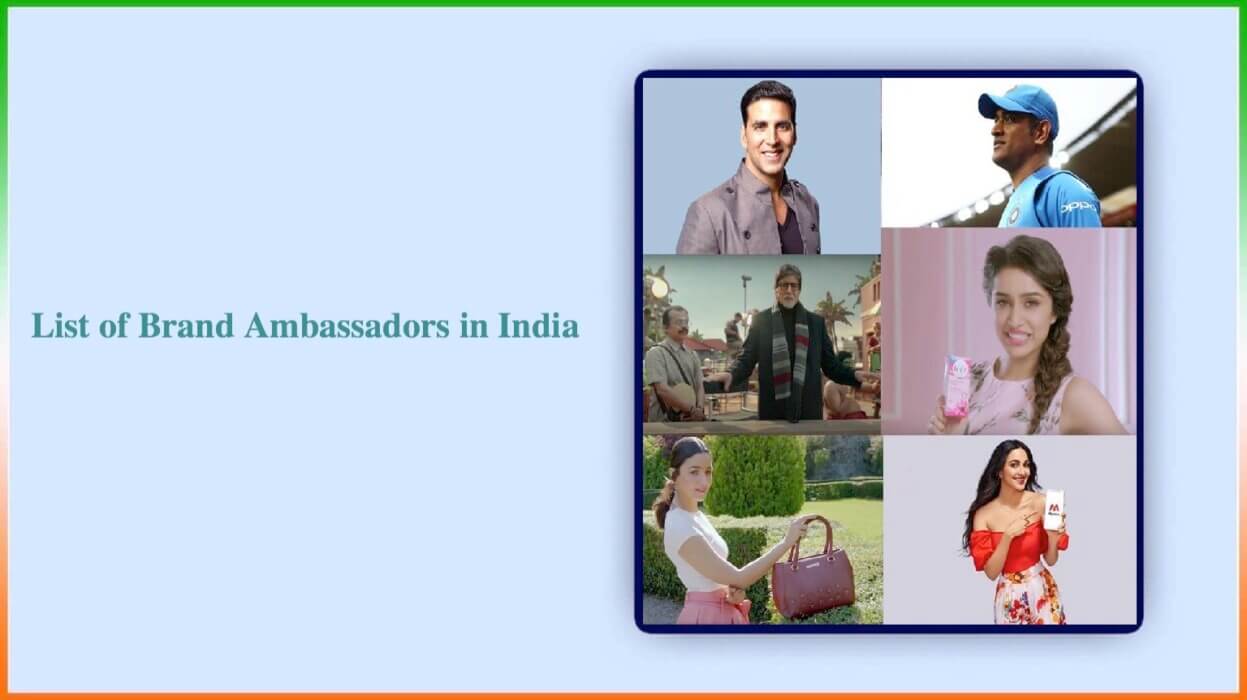 List of Brand Ambassadors in India 2024 New Updated