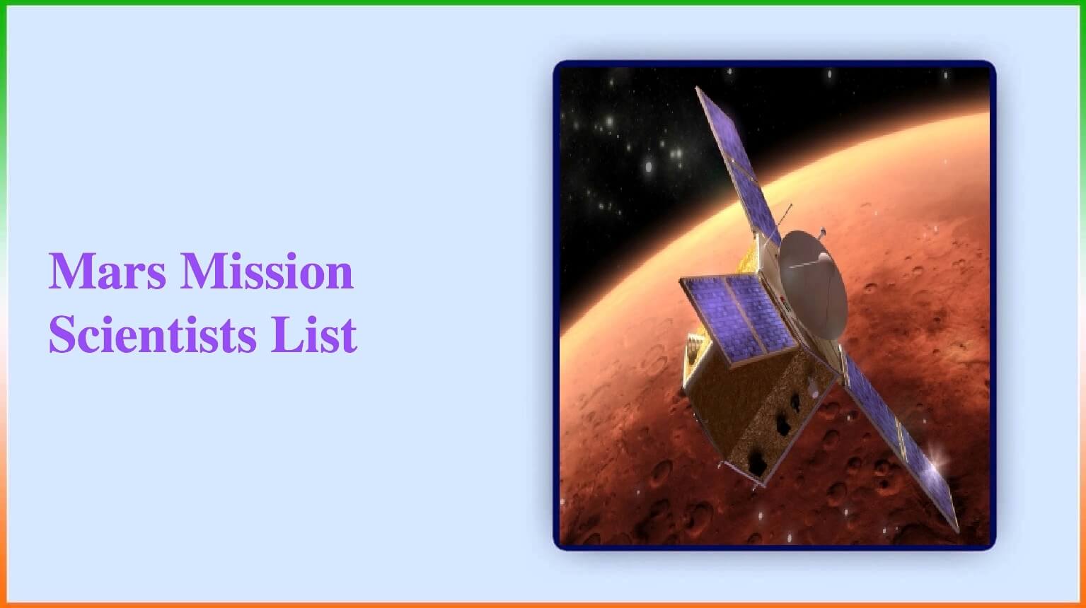 Mars Mission Scientists List