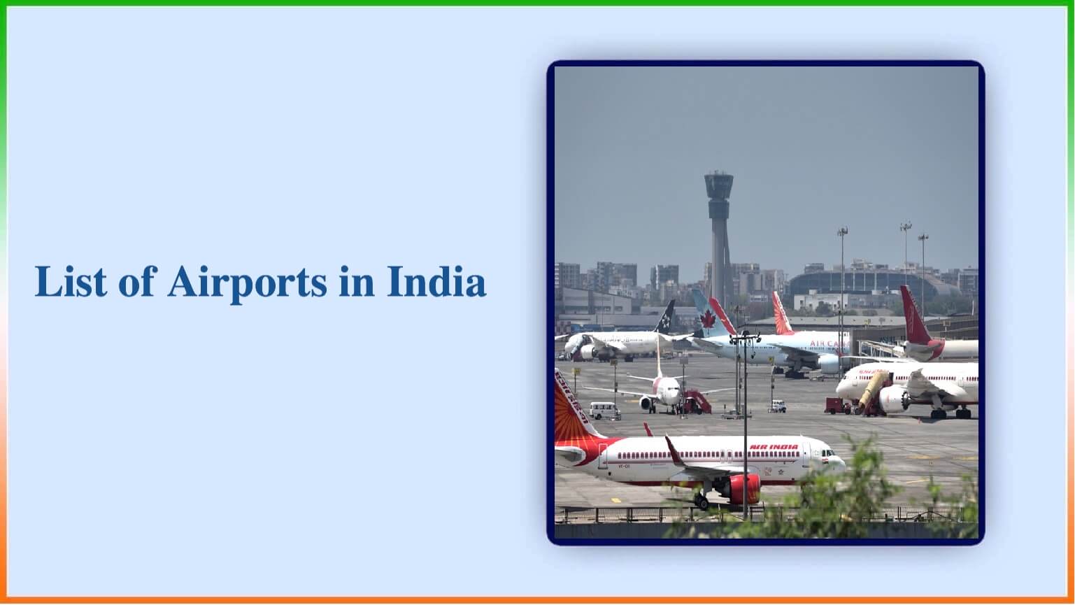 List Of Airports In India