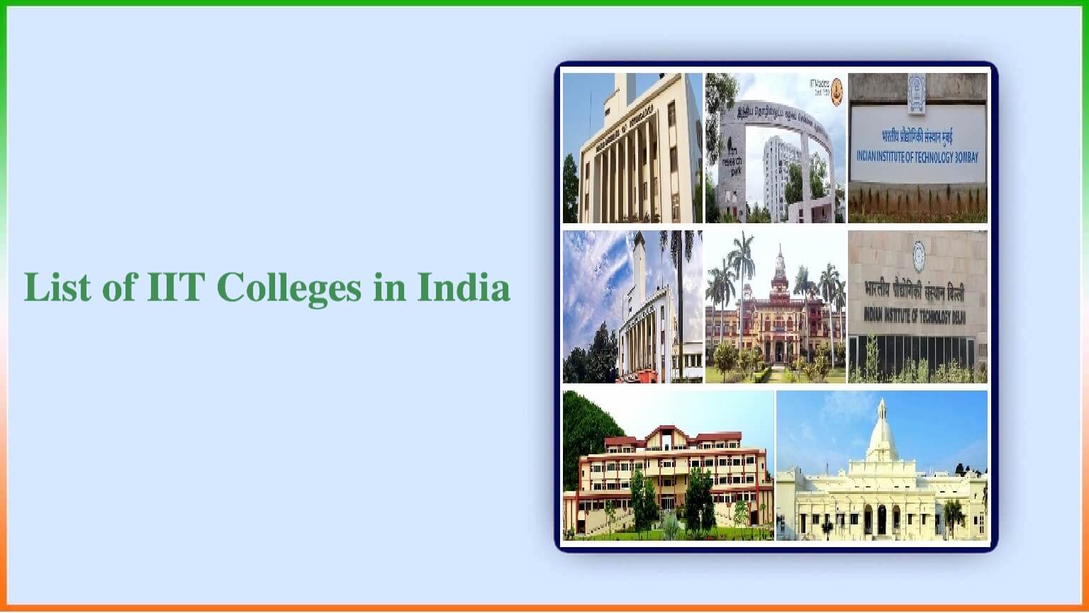 List Of Iit Colleges In India