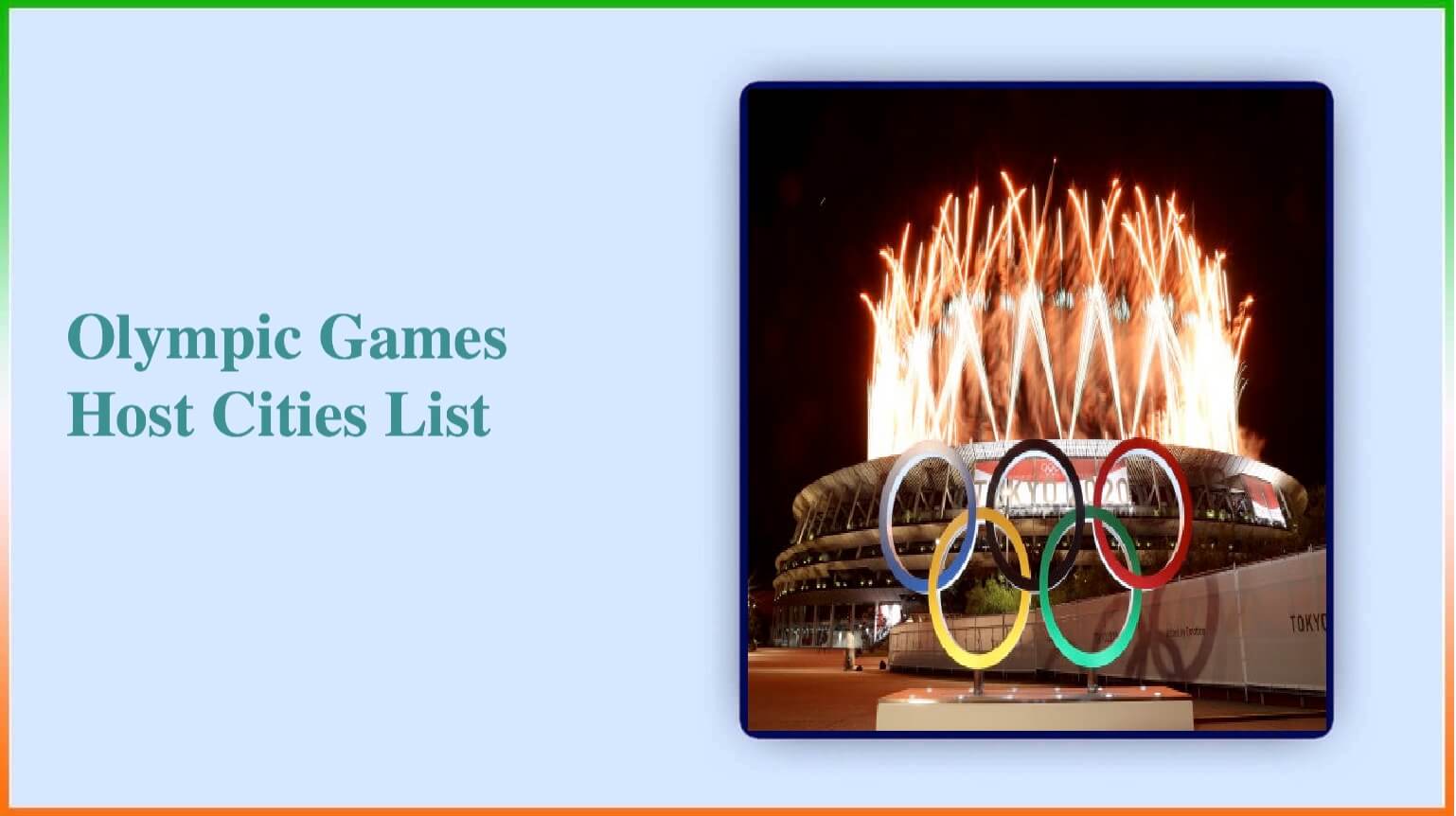 Olympic Games Host Cities List 2023