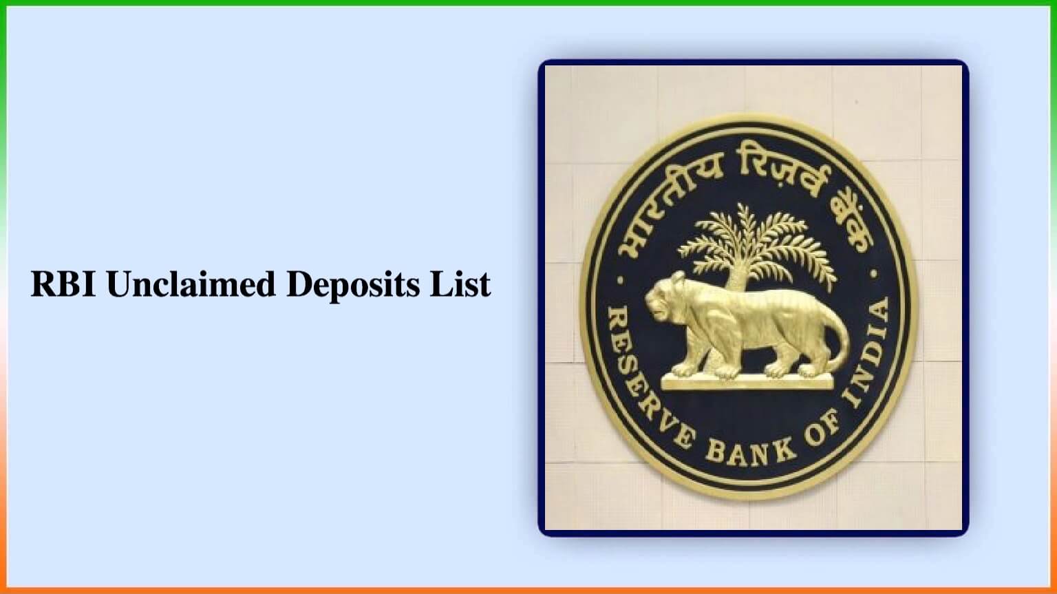 Rbi Unclaimed Deposits List