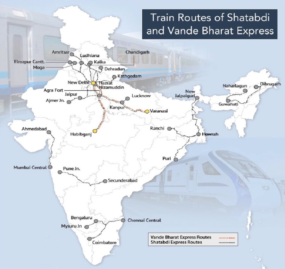 Route Map Of Vande Bharat Express