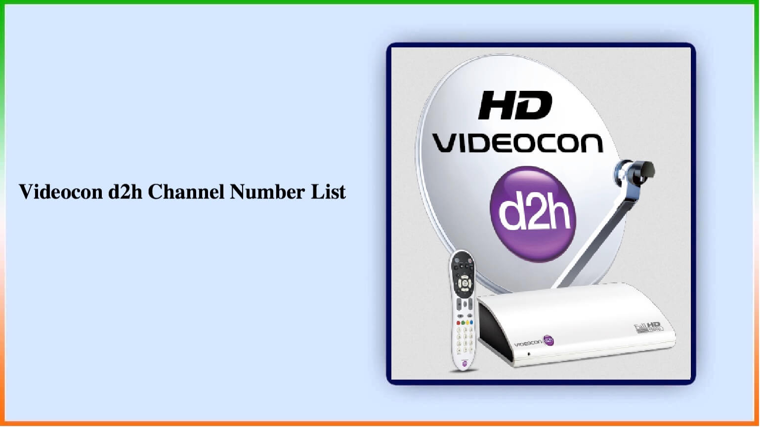 Videocon D2H Channel Number List