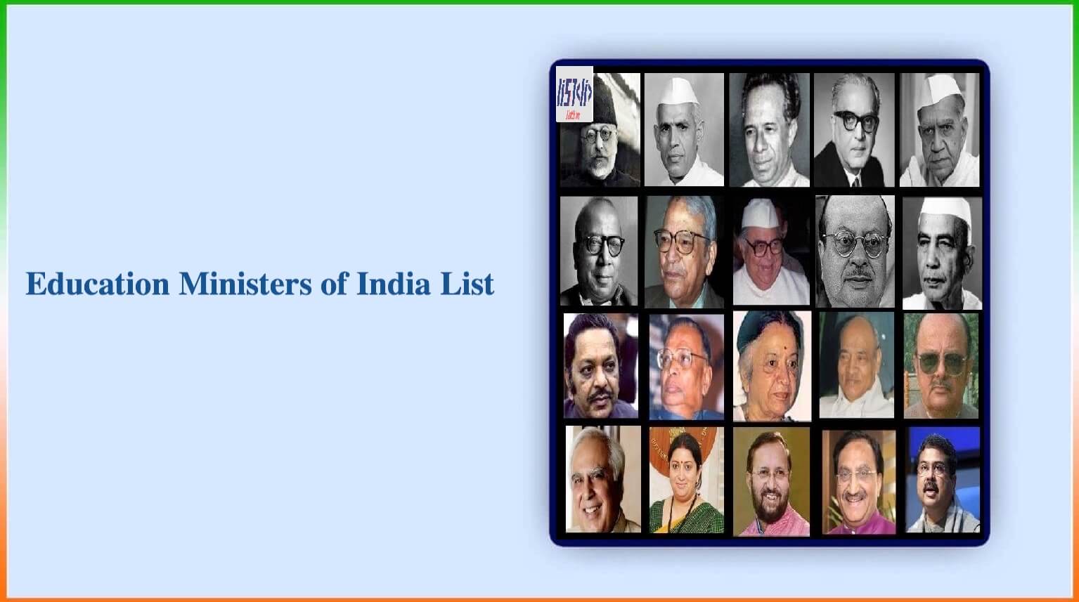 Education Ministers of India List 1947 to 2024 with Photo
