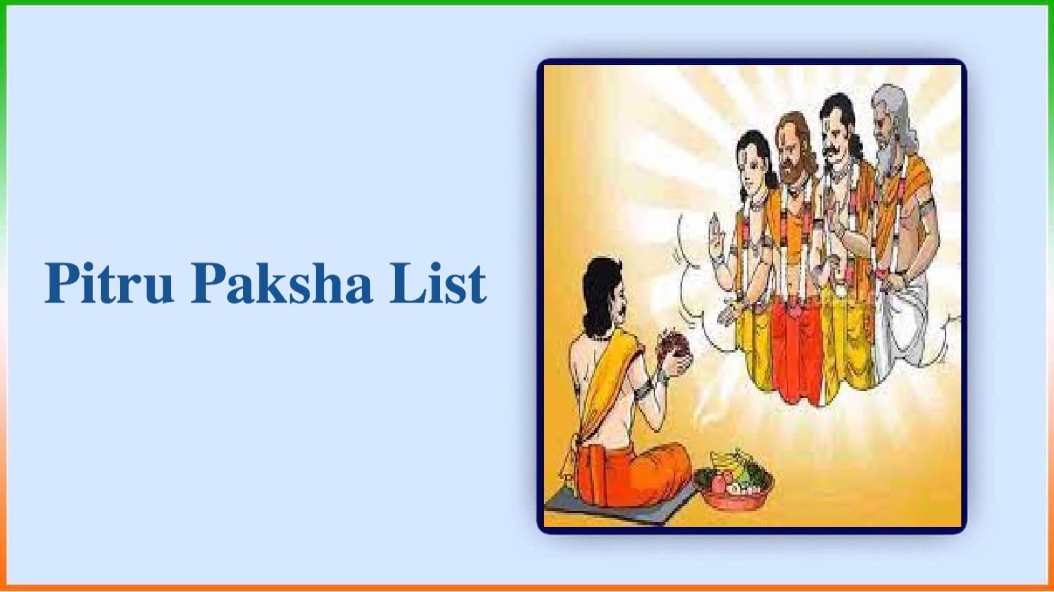 Pitru Paksha List