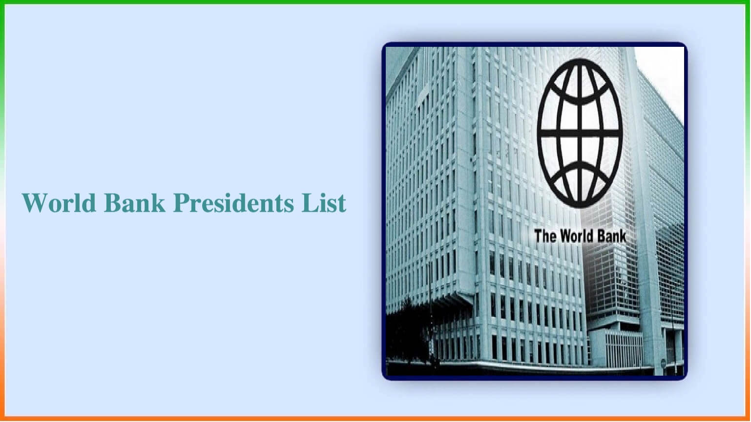 World Bank Presidents List