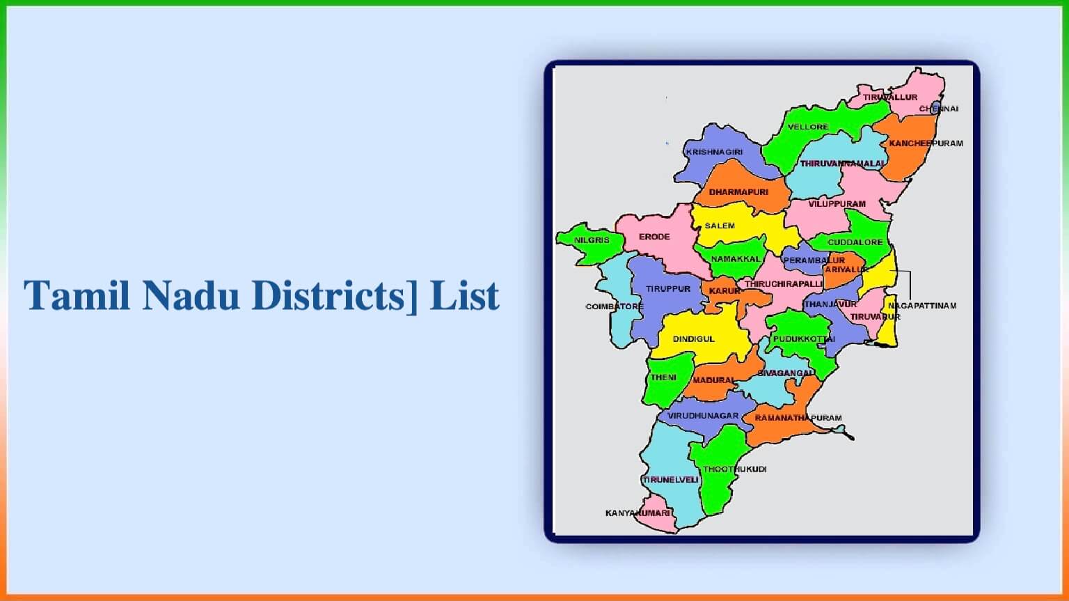 Tamil Nadu Districts Name List 
