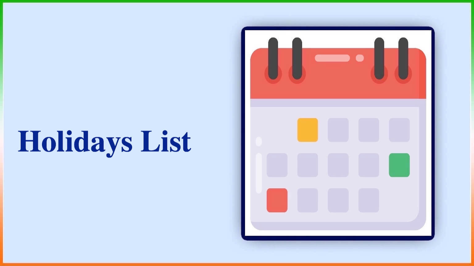List of Holidays 2024 Calendar PDF