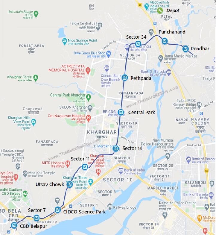 Navi Mumbai Metro Map